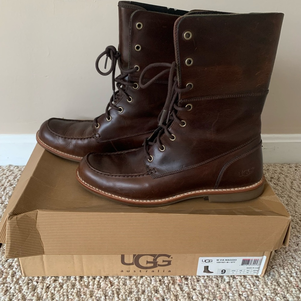 UGG Men's Brown Leather Boots
